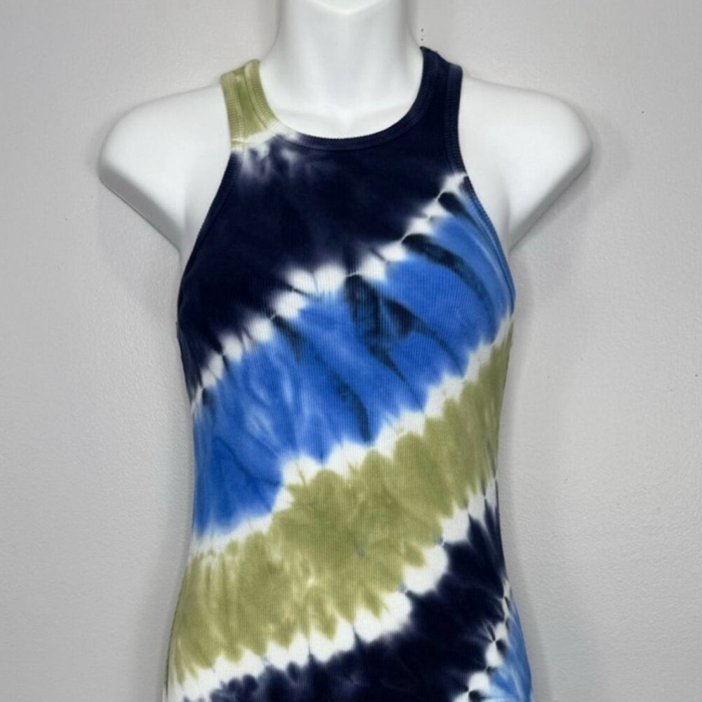 Price Firm YF & B Iggy Dress, Tie Dye Ribbed Midi Side Slit Racerback, XS - Picture 4 of 13